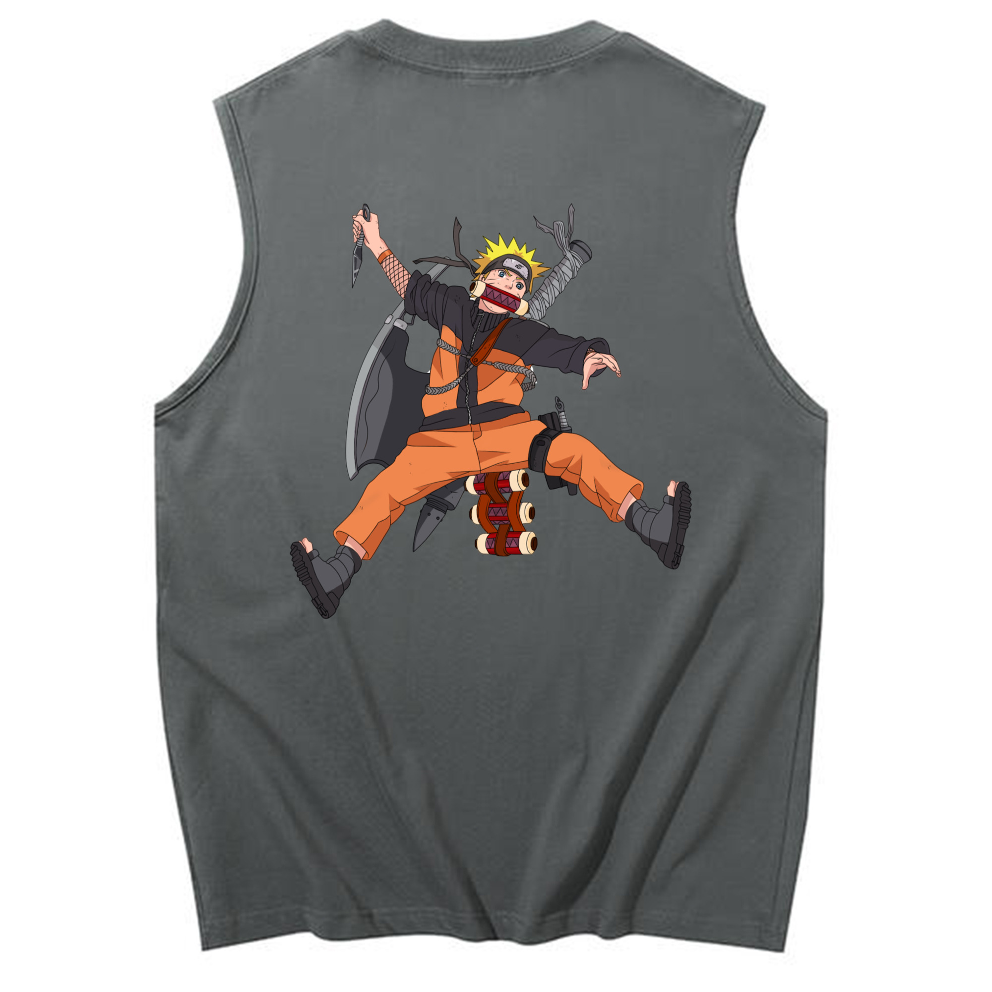 （画像用） NARUTO -ナルト- うずまき ナルト Uzumaki Naruto コットン100％タンクトップ（背面プリント）